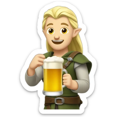 Legolas qui boit une bière sticker