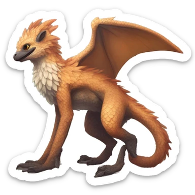  Scaly Cute Edgy Realistic Rare Fantasy Fluffy Slim Vernid-Trico-Melprin-species by LiLaiRa, by Falvie, full body sticker