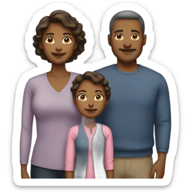 family, 4 man 1 woman sticker