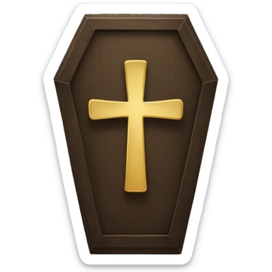 coffin with cross on it sticker