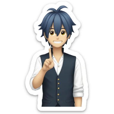 “Mikage Reo”From the anime bluelock doing a peace sign sticker