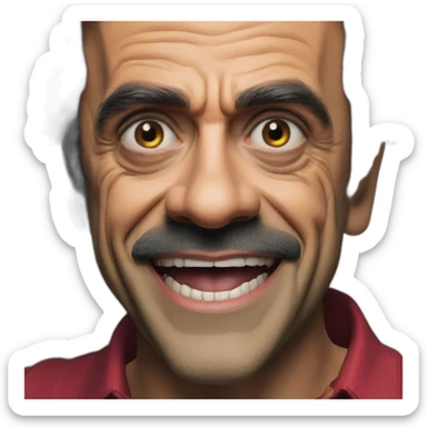 Eugenio Derbez payaso cabello verde sticker