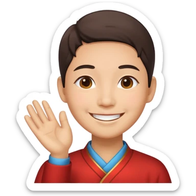 Gratitude - quality of being thankful and appreciative, chinese peson sticker