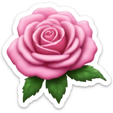 Pink rose flower bush with glitter  sticker