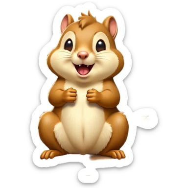 Cinematic Silly Yawning Squirrel Portrait Emoji, Head tilted with a dramatic, wide-open yawn revealing a tiny, adorable snout, soft, downy fur and a fluffy tail slightly askew, Simplified yet irresistibly cute features, highly detailed, glowing with a soft, cozy woodland glow, high shine, relaxed yet humorously expressive, stylized with a dash of whimsical woodland charm, soft glowing outline, capturing the essence of a drowsy yet endearing squirrel that appears ready to stretch and yawn its way into your heart! sticker