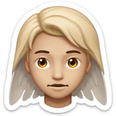 Metade do rosto anjo outra metade demônio igual os do zap sticker