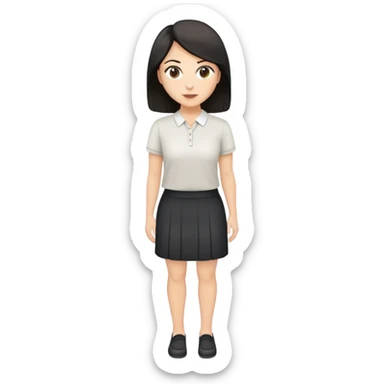 Teacher without glasses, white, dark skort hair  sticker