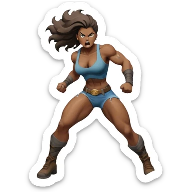 giant woman smashing the city sticker