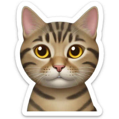 mackerel tabby cat holding a red pencil sticker