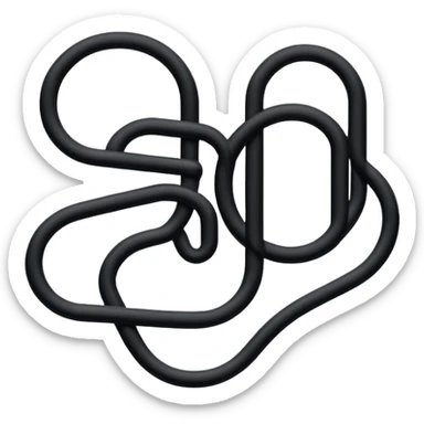 connected flowing BLK letters where all letters are joined together in one continuous design sticker