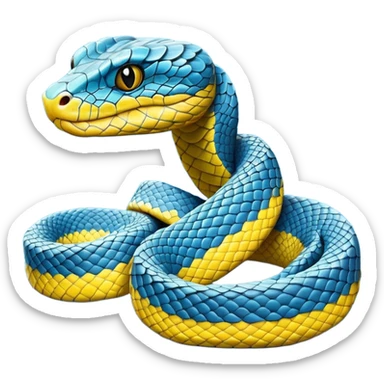 Blue cartoon pit viper sticker