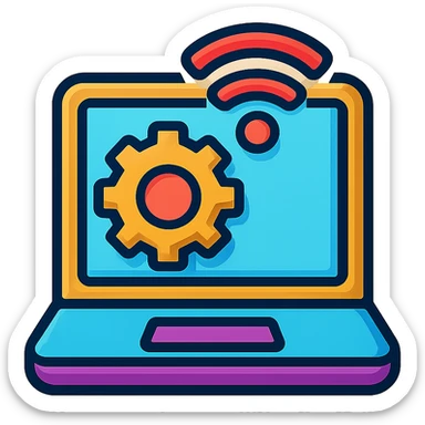 technology icon, vibrant toon style, bold and colorful sticker