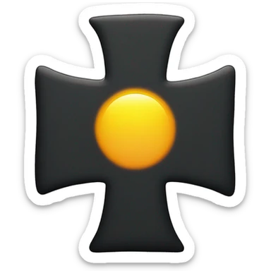 Black cross with sunshine behind it  sticker