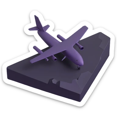 irregular plane with uneven surface and random elevations sticker