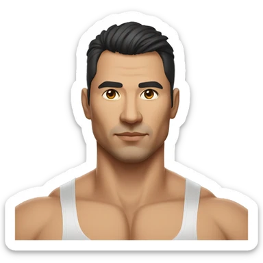 strong, stylish and ripped central asian man, portrait, nutrionist sticker