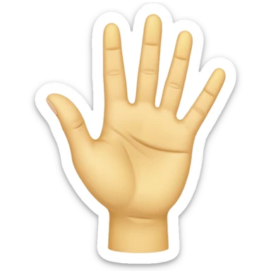 hand needs not be deformed.  NORMAL yellow hand holding up 4 fingers with thumb crossed on palm sticker