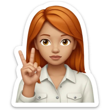 Lightskin girl with ginger hair holding up middle finger  sticker