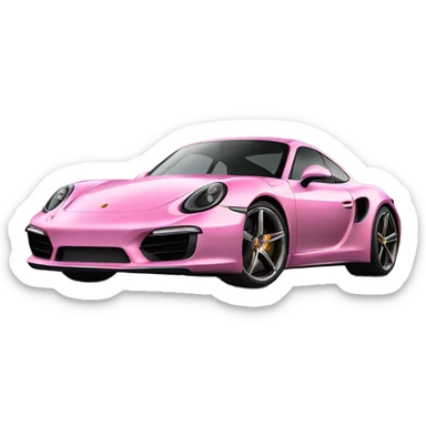 pink porsche sticker
