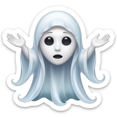 ghost with 3 hairs sticker