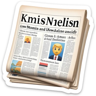Web page with latest news headlines, newspaper articles sticker