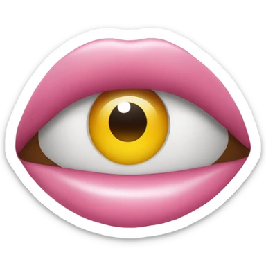 Emoji yeux en cœur avec une bouche  sticker