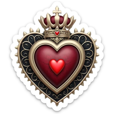 Maroon and black gothic sacred heart sticker