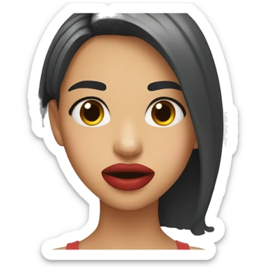 Lower lip biting sticker