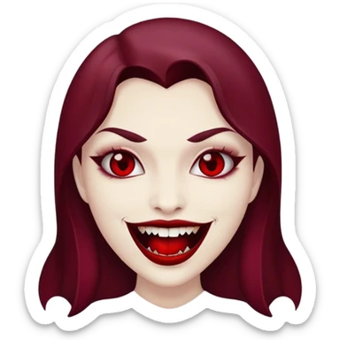 Burgundy vampire smile sticker