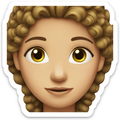 brown haired green eyes girl with crown kn sticker