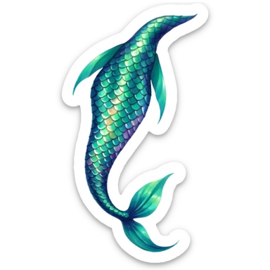 green aqua coloured siren mermaid tail only sticker