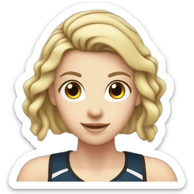 white girl,volleyball, over the net sticker