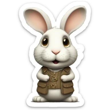highest quality cutest little rabbit  in the world, in the style of Machinarium and Mattias Adolfsson and Pixar and Beatrix Potter, smooth, sharp focus, highly detailed, ultra sharp, illustration, digital painting sticker