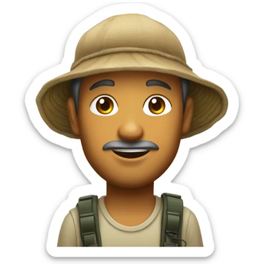 Caucasian fisherman no beard in love with Philippine island girl on an island sticker