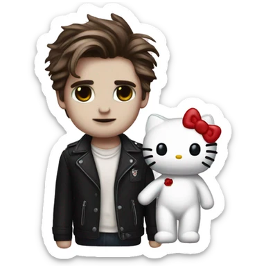 hello-kitty with Edward cullen   sticker