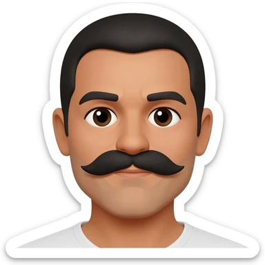 mexican male mustache "light brown skin color" sticker