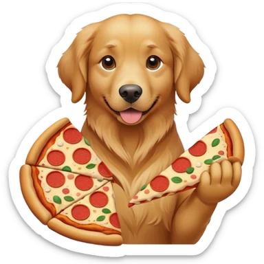 I would like a golden retriever but also pizza lover sticker