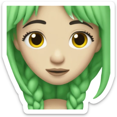 green hair billie eilish sticker