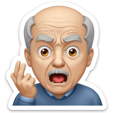 Generate an oldman yell at nivo emoji sticker
