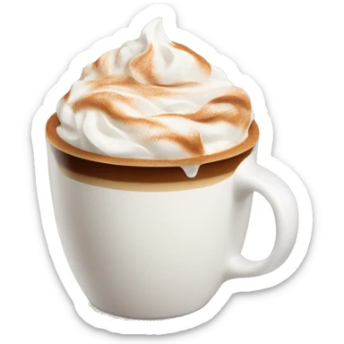 A latte with whip cream and cinnamon on top sticker