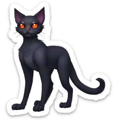 cool edgy fantasy dark-shadow-themed animal vampiric cat hybrid Fakemon full body sticker