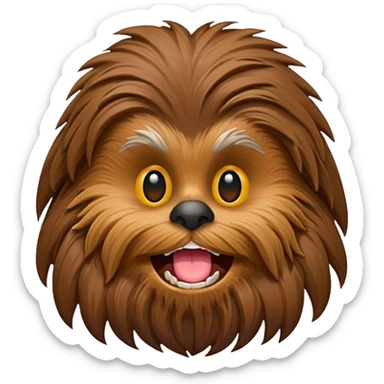 crea un emoticono de la cara de chewbacca en formato png sticker