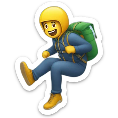 man jumping with a parachute sticker