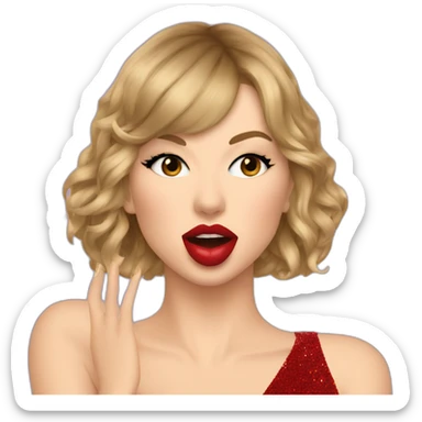 Taylor swift giving a kiss sticker
