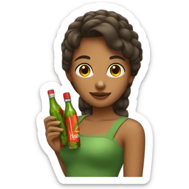 girl with tabasco and pickels sticker