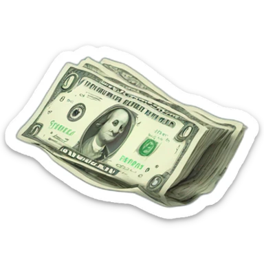 wad of dollars sticker