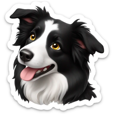 border collie say hi sticker
