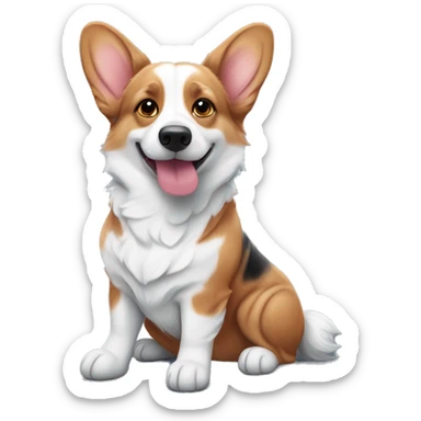 Red Corgi and blue Merle corgi hugging sticker