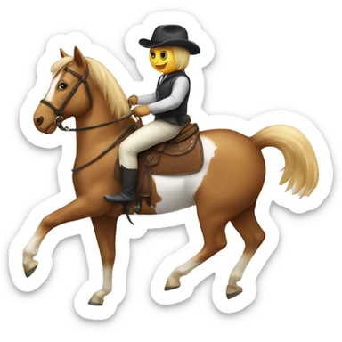 Cat riding a horse sticker