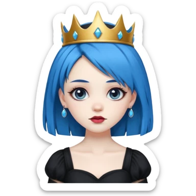 blue haired goth princes sticker