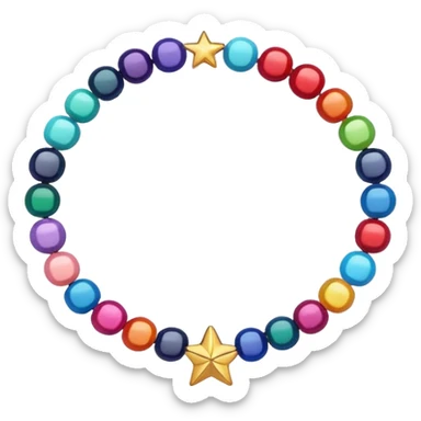 colourful round beaded bracelet with some star beads sticker